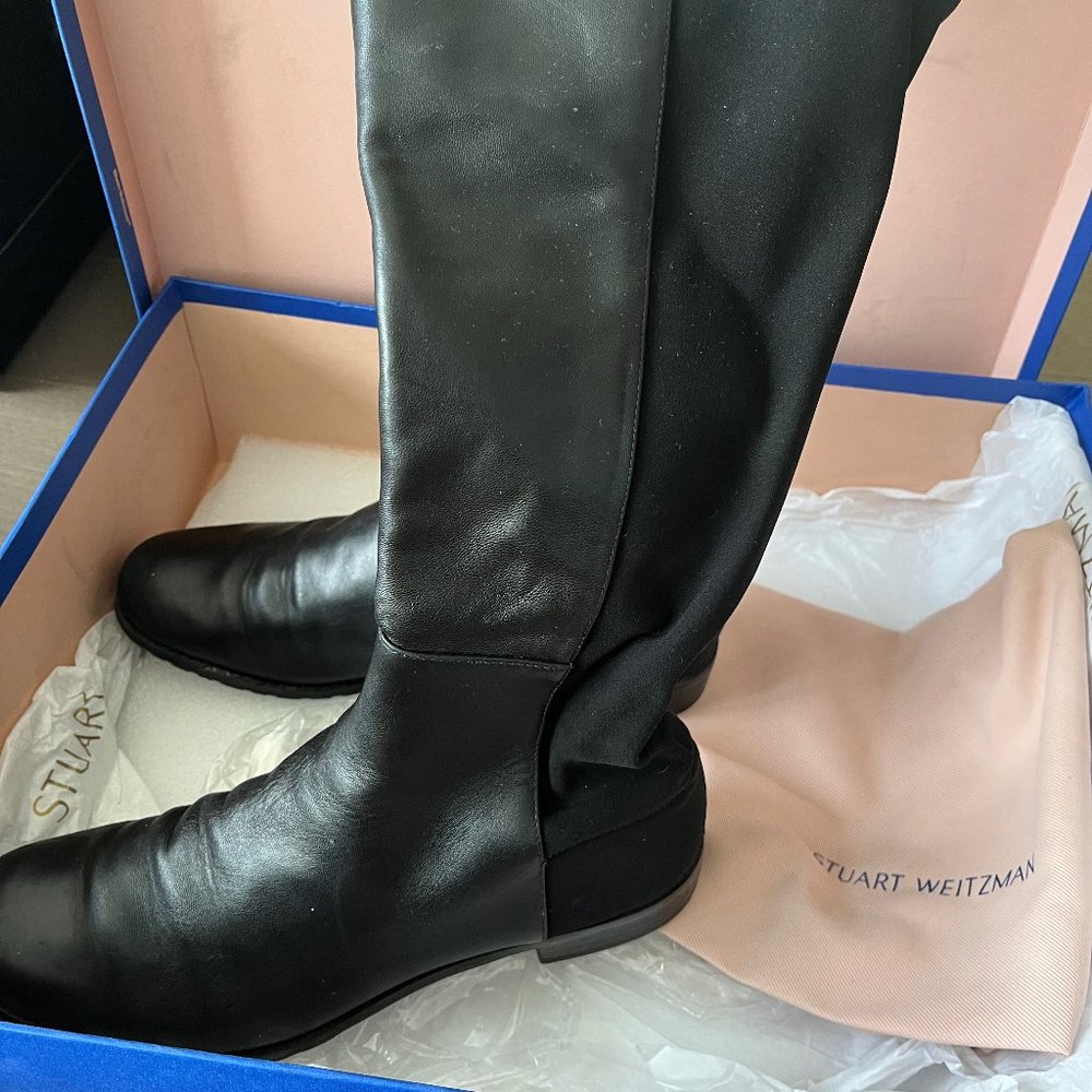 STUART WEITZMAN 5050 OVER-THE-KNEE STRETCH LEATHER BOOTS